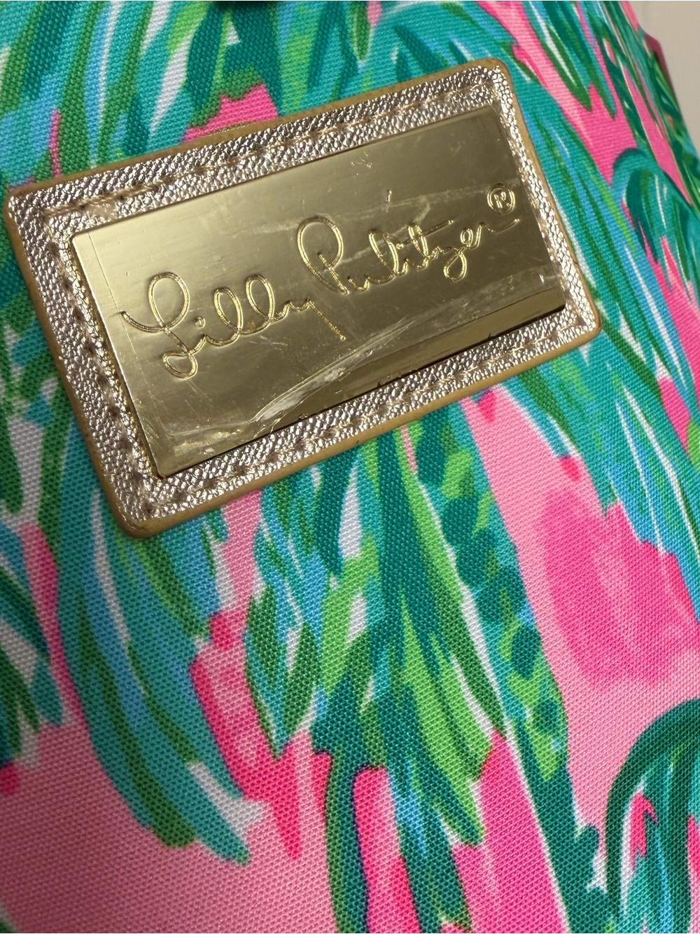 NWT Lilly Pulitzer Beach Cooler Bag in Suite Views Palm Print pink & green - Picture 3 of 11